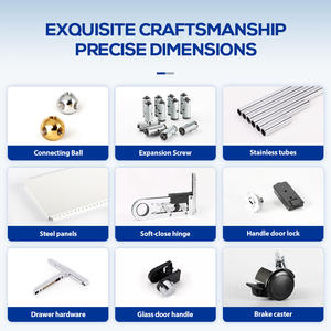Table de toilette moderne modulaire, librement combinable, en acier inoxydable ; personnalisable de manière flexible pour les chambres et les salons - Product Image 5