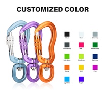 Clip porte-clés polyvalent portable en gros pour animaux de compagnie Crochet mousqueton pivotant en aluminium Mousqueton à verrouillage automatique pour laisse de chien