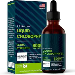 Private Label Hot Selling Chlorophyll Liquid Drops Natural Energy Booster, Immune System Support and Internal Deodorant