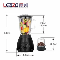 Voor gepersonaliseerde glazen blender, multifunctionele elektrische blender, 1,5 liter inhoud, roestvrij staal, geschikt voor hotels, fruit smoothie