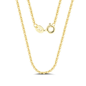 Maßgefertigte Platin 14k 18k Vergoldete Massiv 925 Sterling Silber 1,1mm Kastenkette Halskette Kabelkette für Männer Frauen - Product Image 1