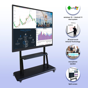 Aowhao หน้าจอ <span class=keywords><strong>LCD</strong></span> ดิจิตอล65 75 86 100นิ้วบอร์ดอัจฉริยะแบบโต้ตอบสำหรับห้องเรียนกระดานไวท์บอร์ดแบบสัมผัส - Product Image 2