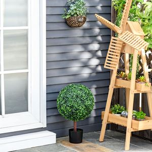 DB 23.5 \ "buis artificiel topiaire boule arbre faux pot de pépinière décoratif inclus pour la maison balcon arrière-cour pour l'obtention du diplôme - Product Image 4