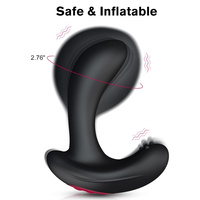 Aufblasbarer Silikon-Anal vibrator-Butt-Plug mit 10 Modi Fern gesteuertes Prostata-Massage gerät für erwachsene Männer