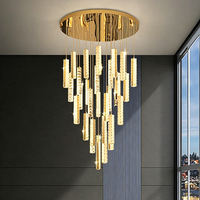 DUOMEIJU Lustre suspendu moderne de luxe PM personnalisé en cristal bulle, idéal pour escalier, salon, bureau à domicile, villa