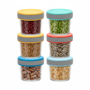 Rõ ràng thủy tinh bé thực phẩm lọ bpa-miễn phí tái sử dụng <span class=keywords><strong>container</strong></span> với kín rò rỉ bằng chứng nắp đậy cho du lịch và tủ đông - Product Image 2