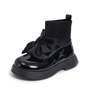 High Quality Cute Ankle <b>Boots</b> for Girls Kids Bowknot PU on Sock Chunky <b>Boots</b> Botas Kid - Product Image 2