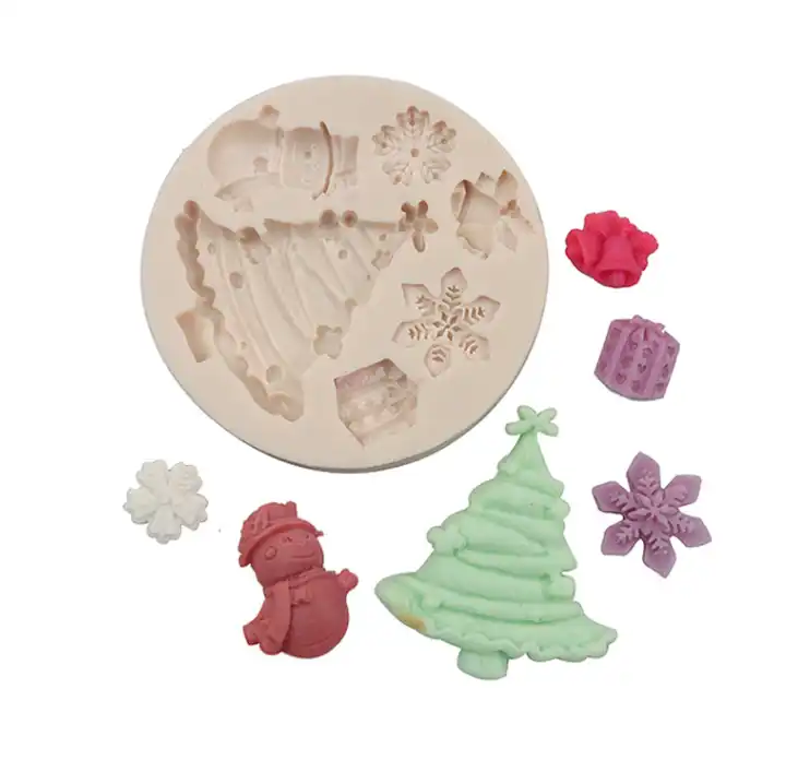 Christmas Cake Molds Recyclable Silicone Snowflake Chocolate Clay Fudge  Molds