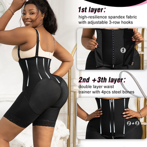 Faja gainante courte taille haute pour le contrôle abdominal, style colombien, body amincissant et sculptant pour femme - Product Image 2