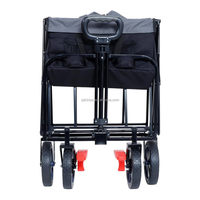 Chariot de plage robuste 420LBS 220LBS, pliable avec roues pour le sable et porte-gobelets pour le camping