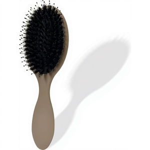 Cepillo desenredante de cerdas suaves de jabalí con cojín de aire, color marrón, para masaje y peluquería - Product Image 1