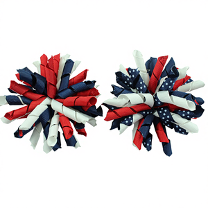 Nuovissimi fiocchi per capelli con nastro Korker stampa strisce per capelli a pois per accessori per bambini - Product Image 6