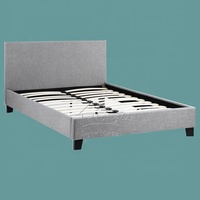 Belle promotion de style de mode pas cher prix Honglin meubles faux rembourrage Prado tissu lit double CADRE DESIGNS