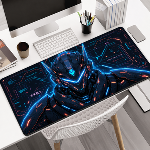 Alfombrilla de Escritorio Personalizada Estilo Cyberpunk Futurista XL, Base de Goma Natural Extendida, Alfombrilla de Ratón para Juegos, Alfombrilla Grande para Teclado - Product Image 1