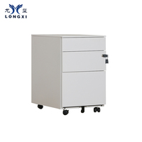 Fabricante Longxi, Gabinete Metálico Móvil con Ruedas, Color Personalizado, con Cerradura Central, Gabinete de Almacenamiento para Oficina, Suministro al por Mayor
