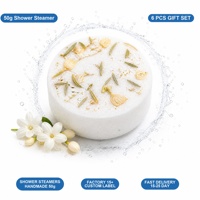 Tablette de douche effervescente au jasmin OEM ODM 50g, étiquette privée personnalisée, ensemble cadeau spa apaisant et relaxant pour la douche