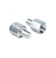 Vis d'adaptation de rétroviseur à filetage droit/gauche plaquée zinc pour moto, vélo électrique et vélo (M8/M10)