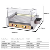 Nouvelle machine industrielle automatique rotative pour griller les hot-dogs, chauffe-pains, snack, en acier inoxydable 304, grande capacité, réglable