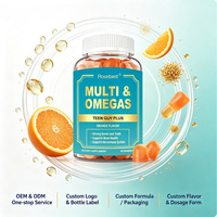 Complément alimentaire multivitaminé végétalien en gommes, marque privée OEM, 19 vitamines et minéraux, avec huile d'algues, oméga 3 DHA et EPA pour les os et les dents