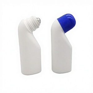 50MLPE Flat Shape PE Roller <b>Bead</b> Bottle Empty Massage Essential Oil Screw Cap <b>Plastic</b> Elbow Bend Bottle - Product Image 4