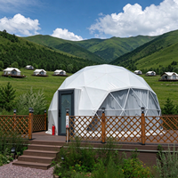 Tente Dôme Imperméable en PVC pour Zone Scénique en Colline, Tente Dôme Géodésique Résistante au Vent pour le Glamping en Station de Montagne et le Camping