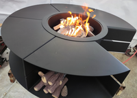 Table de foyer extérieur LFSS en acier inoxydable au gaz naturel, modèle sans fumée pour barbecue et fêtes