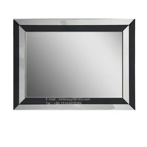 银色黑色马赛克墙镜60x80cm厘米斜边镜框玻璃马赛克瓷砖浴室墙镜