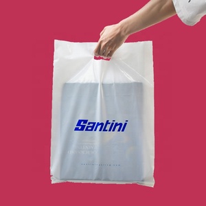 Custom Print Brand LOGO ECO Friendly Die Cut Handle Shopping Frosted Luxury Merchandise HDPE LDPE Plastic Carrier Bags With