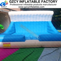 Simulateur de surf mécanique gonflable avec toit, thème tropical, en PVC, pour usage commercial et location événementielle