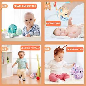 Coche de juguete para bebé, coches de rollo de sonajero para niños pequeños de 1 a 3 coches Press and Go, camión alimentado por fricción, sonajeros suaves para bebés y niñas, regalo de cumpleaños - Product Image 6