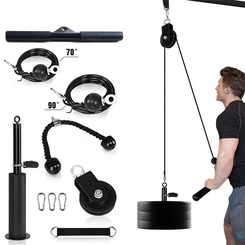 ZJ Fitness pulley cable machine accessory system arm biceps triceps impactor hand strength training home gym exercise equipment