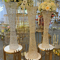Ornement de table décoratif en corne de cristal électroplaqué pour la décoration de fête et de mariage