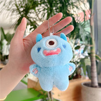 Peluche Monstre de Dessin Animé Super Douce, Mignonne Petite Poupée Porte-clés, Grandes Yeux, Anti-stress Tendance, Rembourrage Coton PP, EN71