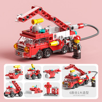 Blocs de construction en ABS pour l'ingénierie lourde, pour scène de ville de jouets, 6 en 1, mini-chargeur classique, camion, bétonnière, modèle de construction DIY