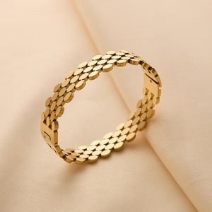 New Design Wholesale Custom Anti-Allergy PVD <b>Gold</b> Plated Stainless Steel <b>Bracelet</b> Bangles <b>for</b> <b>Women</b> - Product Image 3