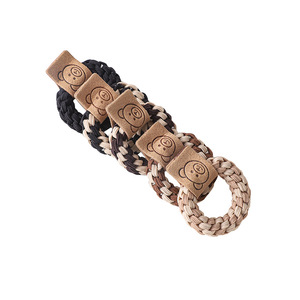 Élastique à cheveux tressé fait main avec breloque ours, élastique épais pour queue de cheval, motif dessin animé en tissu tressé décontracté - Product Image 5