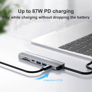 Hub d'<span class=keywords><strong>adaptateur</strong></span> compatible USB C Type C vers HDMI 7 en 1 avec lecteur de carte 4K HD HDMI PD <span class=keywords><strong>SD</strong></span> TF <span class=keywords><strong>SD</strong></span>/TF pour ordinateur portable Macbook - Product Image 5