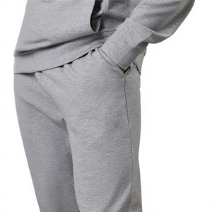 Conjunto de Sudadera con Capucha Gris para Hombre, Chándal Informal de Longitud Completa con Bolsillos Laterales, Corte Regular, Ropa de Otoño, 100% Poliéster - Product Image 4