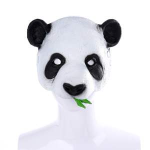 Customized Halloween Carnival Party Props Role Cosplay PU Foam Half Face Dance Funny <strong>Panda</strong> <strong>Mask</strong> - Product Image 1