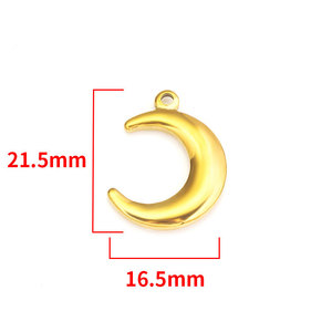 Colgantes de Moda de Acero Inoxidable 316L con Baño de Oro de 14k y 18k, Resistentes al Deslustre, Dijes de Luna para Fabricación de Joyas, Collares y Pulseras - Product Image 5