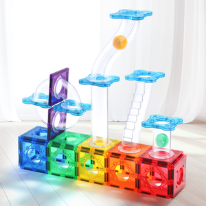 Usine ODM/OEM ABS En Plastique Marbre Run Tube Tuyau Jouet Transparent Tube Aimant Bloc Éducatif Magnétique Carreaux De Construction Pour Enfant - Product Image 2