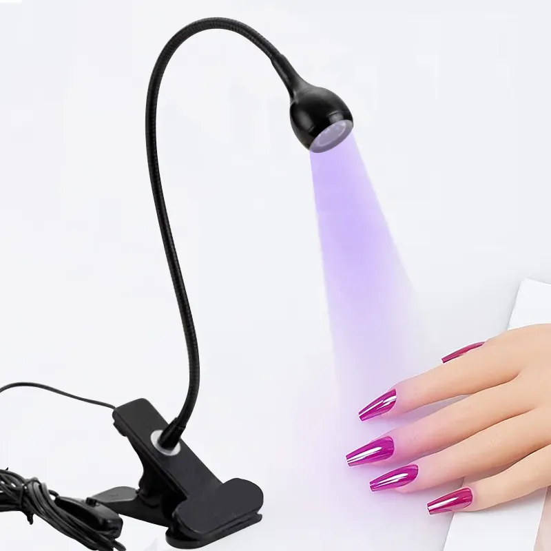 Cross-border mini LED light nail UV adhesive curing lamp UV lamp with clip USB