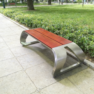 Panchina <span class=keywords><strong>da</strong></span> <span class=keywords><strong>Giardino</strong></span> in Legno di Canfora e Acciaio Inossidabile per Esterni e Patio - Product Image 5