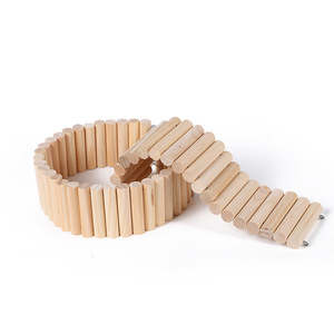 Hamster en bois naturel jouet d'escalade échelle sûre arche pont enclos petit animal Cage accessoires pour Hamsters nains gerbilles - Product Image 4