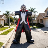 Modèle de figurine gonflable géante réaliste de Dracula le vampire avec éclairage LED pour fête d'Halloween/carnaval/vente au détail/foire commerciale/jardin