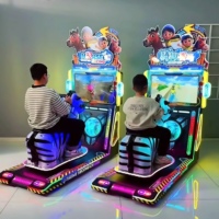 Simulateur de course de chevaux pour enfants à monnayeur, machine de jeu vidéo LCD HD 32 pouces en plastique, version anglaise, pour centre commercial intérieur