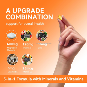 Suplemento <span class=keywords><strong>de</strong></span> Glicinato <span class=keywords><strong>de</strong></span> <span class=keywords><strong>Magnesio</strong></span> con Ingredientes Personalizados OEM/ODM, 400 mg <span class=keywords><strong>de</strong></span> <span class=keywords><strong>Magnesio</strong></span> con <span class=keywords><strong>Zinc</strong></span>, Vitaminas B6, C <span class=keywords><strong>y</strong></span> D3 en Cápsulas <span class=keywords><strong>de</strong></span> Gel Suave - Product Image 4