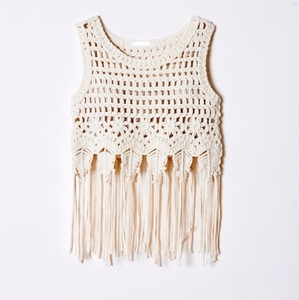 Couleur unie creux tissé <span class=keywords><strong>gilet</strong></span> jarretelles femmes été chic <span class=keywords><strong>crochet</strong></span> motif haut <span class=keywords><strong>sans</strong></span> manches - Product Image 6