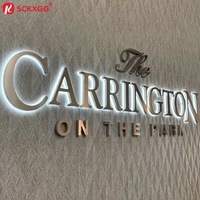 Letras de Canal LED con Retroiluminación Halo, Letrero Metálico 3D Personalizado, Logotipo de Alto Brillo para Marca Premium