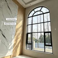 Fenêtre oscillo-battante en aluminium à rupture de pont thermique, triple vitrage à gaz argon, style européen, pour maison passive, économie d'énergie, villa sur mesure